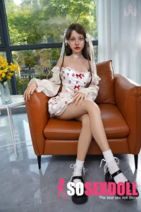 158cm 5ft2 Silicone Small Chest Tiny Waist Blonde Hair Sex Doll #S21 Head