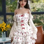 158cm 5ft2 Silicone Small Chest Tiny Waist Blonde Hair Sex Doll #S21 Head