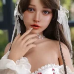 158cm 5ft2 Silicone Small Chest Tiny Waist Blonde Hair Sex Doll #S21 Head