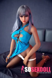 158cm 5ft2 TPE Blue Dress Wheat Skin Sex Doll