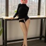 160cm 5ft2 Black Lace Skirt Big Breast Sex Dolls Silicone Sex Body Virtual Sex Dolls
