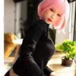 160cm 5ft2 Black Lace Skirt Big Breast Sex Dolls Silicone Sex Body Virtual Sex Dolls