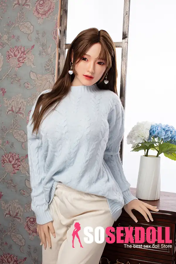 160cm 5ft2 Blue Sweater Big Breasted Sex Dolls Female Sex Dolls Breast Sex Toys
