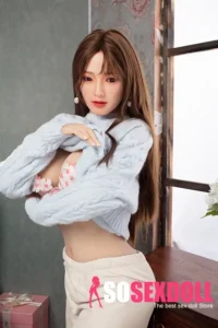 160cm 5ft2 Blue Sweater Big Breasted Sex Dolls Female Sex Dolls Breast Sex Toys