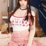 160cm 5ft2 Braid Pink Checkered Skirt Sex Dolls Sex Robots Silicone Sex Toys