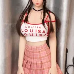 160cm 5ft2 Braid Pink Checkered Skirt Sex Dolls Sex Robots Silicone Sex Toys