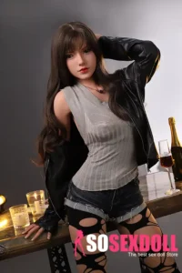 160cm 5ft2 Long Hair Leather Coat Sexy Sex Dolls Beautiful Sex Dolls Best Love Dolls