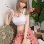 160cm 5ft2 Pink Checkered Skirt Gentle Sex Dolls Adult Dolls Fantasy Sex Toys