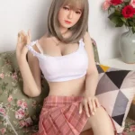 160cm 5ft2 Pink Checkered Skirt Gentle Sex Dolls Adult Dolls Fantasy Sex Toys