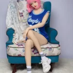 160cm 5ft2 Short Haired Blue Jersey Love Dolls Female Sex Dolls Breast Sex Toys