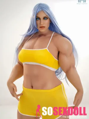 160cm 5ft2 Silicone Toned Petite Bust Blue Hair Sex Doll #S13 Head