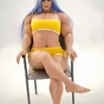 160cm 5ft2 Silicone Toned Petite Bust Blue Hair Sex Doll #S13 Head