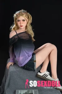 160cm 5ft3 Blonde Sexy Short Denim Shorts Dolls Big Breast Sex Dolls Realistic Sex Toys