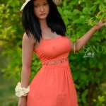 161cm 5ft3 Silicone Asian Girl D Cup Slender Body Dark Hair Sex Doll #Lani
