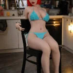 163cm 5ft3 Silicone Alluring Bust Big Hips Red Hair Sex Doll #S23 Head