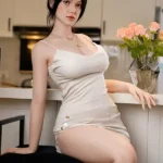 163cm 5ft3 Silicone E Cup Breast Black Hair Ample Body Sex Doll #S26 Head