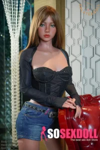 163cm 5ft3 Silicone Petite Breasts Long Hair Sex Doll