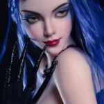 164cm 5ft4 Silicone Blue Hair Chubby Breasts Sex Doll