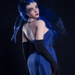 164cm 5ft4 Silicone Blue Hair Chubby Breasts Sex Doll