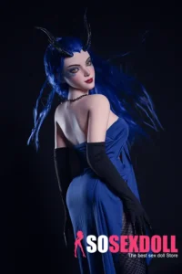 164cm 5ft4 Silicone Blue Hair Chubby Breasts Sex Doll