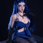 164cm 5ft4 Silicone Blue Hair Chubby Breasts Sex Doll