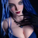 164cm 5ft4 Silicone Blue Hair Chubby Breasts Sex Doll