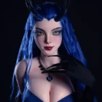 164cm 5ft4 Silicone Blue Hair Chubby Breasts Sex Doll