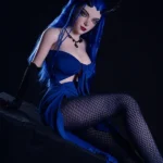 164cm 5ft4 Silicone Blue Hair Chubby Breasts Sex Doll
