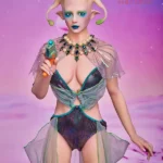 166cm 5ft4 TPE Alien Queen D Cup Chest Tiny Waist Sex Doll #A2 Head with 4 Antenna