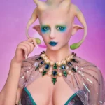 166cm 5ft4 TPE Alien Queen D Cup Chest Tiny Waist Sex Doll #A2 Head with 4 Antenna