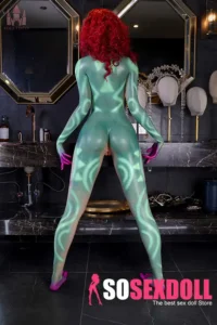 168cm 5ft5 Dragoness Petite Chest Thick Lips Red Hair Sex Doll #S20 Head