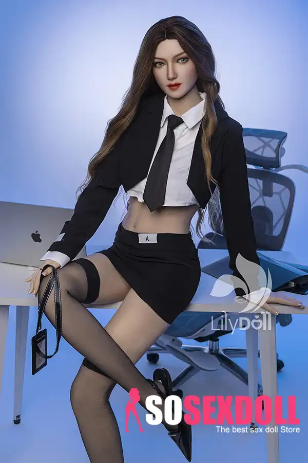 168cm 5ft5 Silicone Chubby Breast Karamin Waist Brown Gashin Jima'i Doll a hannun jari (Amurka kawai)