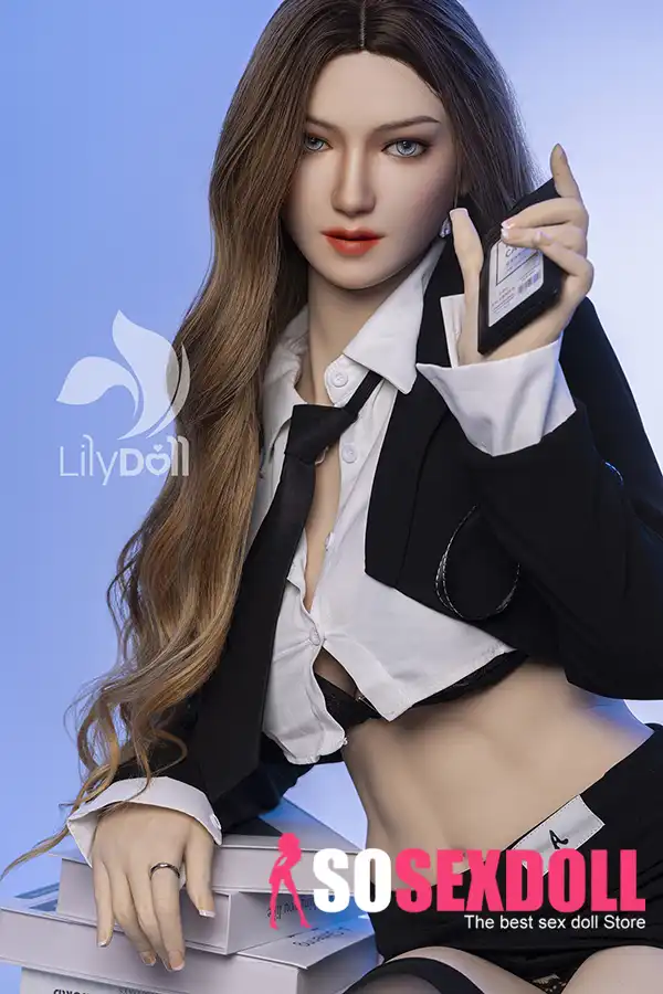 168cm 5ft5 Silicone Chubby Breast Karamin Waist Brown Gashin Jima'i Doll a hannun jari (Amurka kawai)