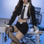 168cm 5ft5 Silicone Chubby Breast Tiny Waist Brown Hair Sex Doll in Stock （US Only）