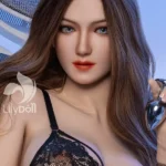168cm 5ft5 Silicone Chubby Breast Tiny Waist Brown Hair Sex Doll in Stock （US Only）
