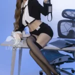 168cm 5ft5 Silicone Chubby Breast Tiny Waist Brown Hair Sex Doll in Stock （US Only）