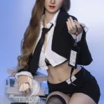 168cm 5ft5 Silicone Chubby Breast Tiny Waist Brown Hair Sex Doll in Stock （US Only）