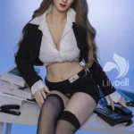 168cm 5ft5 Silicone Chubby Breast Tiny Waist Brown Hair Sex Doll in Stock （US Only）