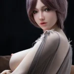 168cm 5ft5 Silicone F Cup Thick Hips Purple Hair Sex Doll in Stock （US Only）