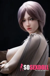 168cm 5ft5 Silicone F Cup Thick Hips Purple Hair Sex Doll in Stock （US Only）