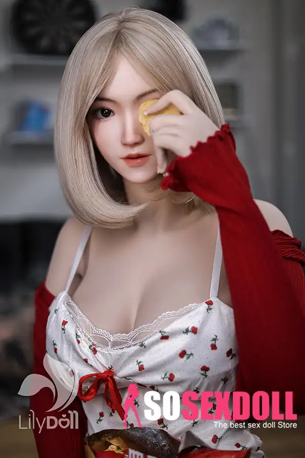 168cm 5ft5 Silicone Plump Chest Toned Figure Grey Cov plaub hau deev Doll hauv Tshuag (US nkaus xwb)