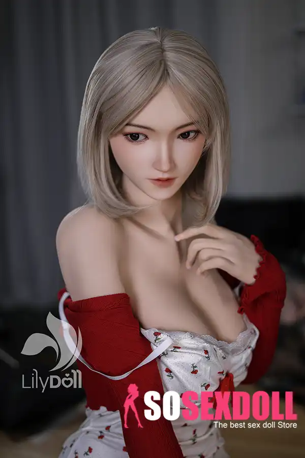 168cm 5ft5 Silicone Plump Chest Toned Figure Grey Cov plaub hau deev Doll hauv Tshuag (US nkaus xwb)