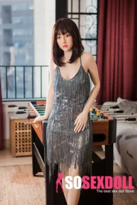 168cm 5ft5 Silicone Sequin Dress Straight Bang Sex Doll
