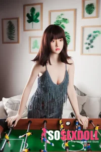 168cm 5ft5 Silicone Sequin Dress Straight Bang Sex Doll