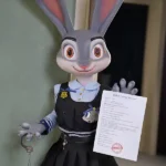 168cm 5ft5 Silicone Small Chest Thick Hip Rabbit Sex Doll in Police Outfit
