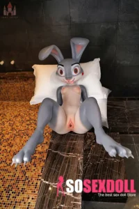 168cm 5ft5 Silicone Small Chest Thick Hip Rabbit Sex Doll in Police Outfit