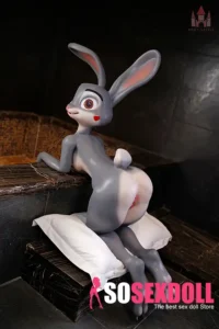 168cm 5ft5 Silicone Small Chest Thick Hip Rabbit Sex Doll in Police Outfit