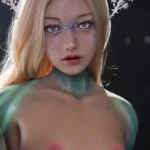 168cm 5ft8 Silicone Dragon Girl Small Breast Color Tattoo Sex Doll #S10 Head
