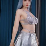 170cm 5ft5 Silicone Big Chest Thick Booty Blue Hair Sex Doll #S10 Head