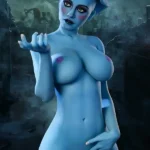 170 cm, 5 stóp i 5 cali, TPE, Fantazja, Niebieska skóra, Ogromne cycki, Szczupła talia, Pielęgniarka, Lalka erotyczna #A14 Głowa